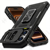 Case For iPhone 17 16 15 14 13 12 11 Pro XS Max Plus XR 8 7 Plus SE 2025 Ring Stand Armor Anti-fall Slide Camera Kickstand Cover