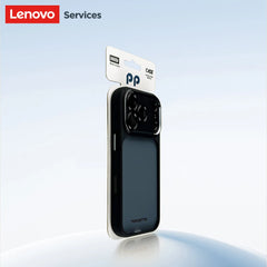 Lenovo Luxury Orange Shield Matte Transparent Phone Case For iPhone 16 17 Pro Max New Metal Buttons Skin Feel Shockproof Cover