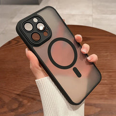 Magnetic Luxury Matte Translucent Armor Shockproof Case For iPhone 16 15 14 13 12 17 Pro Max Plus Magsafe Wireless Charge Cover