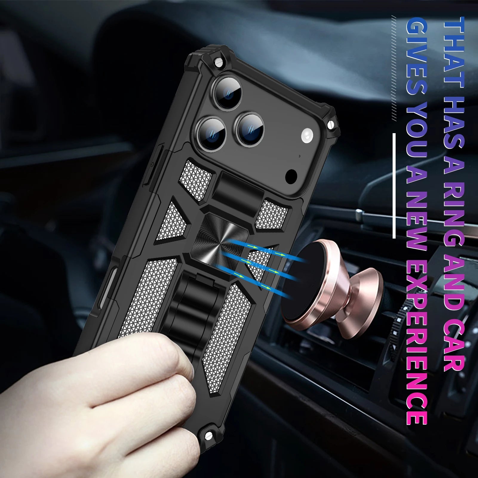 Military Camouflage Armor TPU Case For iPhone 17 Pro Max/17 Pro/Air 16 15 14 13 12 11 16E Built-in Kickstand Magnetic Cover