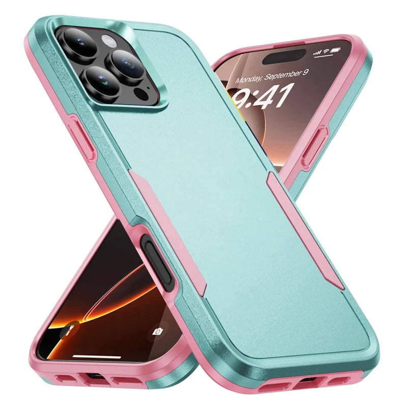 Armor Heavy Duty Drop Protector Case For iPhone 17 16 15 14 13 12 11 Pro Max 16E Phone Cases For iPhone Air 15 14 16 Plus Cover