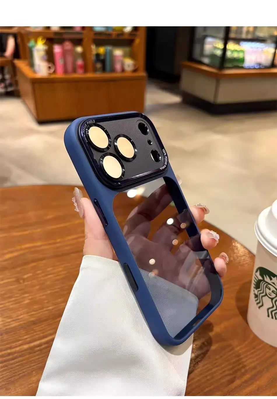 Lenovo Luxury Orange Shield Matte Transparent Phone Case For iPhone 16 17 Pro Max New Metal Buttons Skin Feel Shockproof Cover