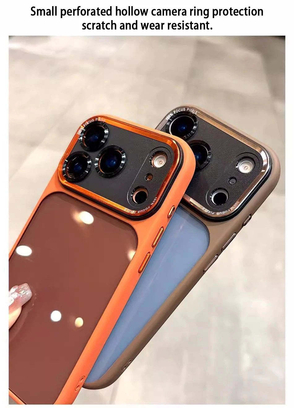 Lenovo Luxury Orange Shield Matte Transparent Phone Case For iPhone 16 17 Pro Max New Metal Buttons Skin Feel Shockproof Cover