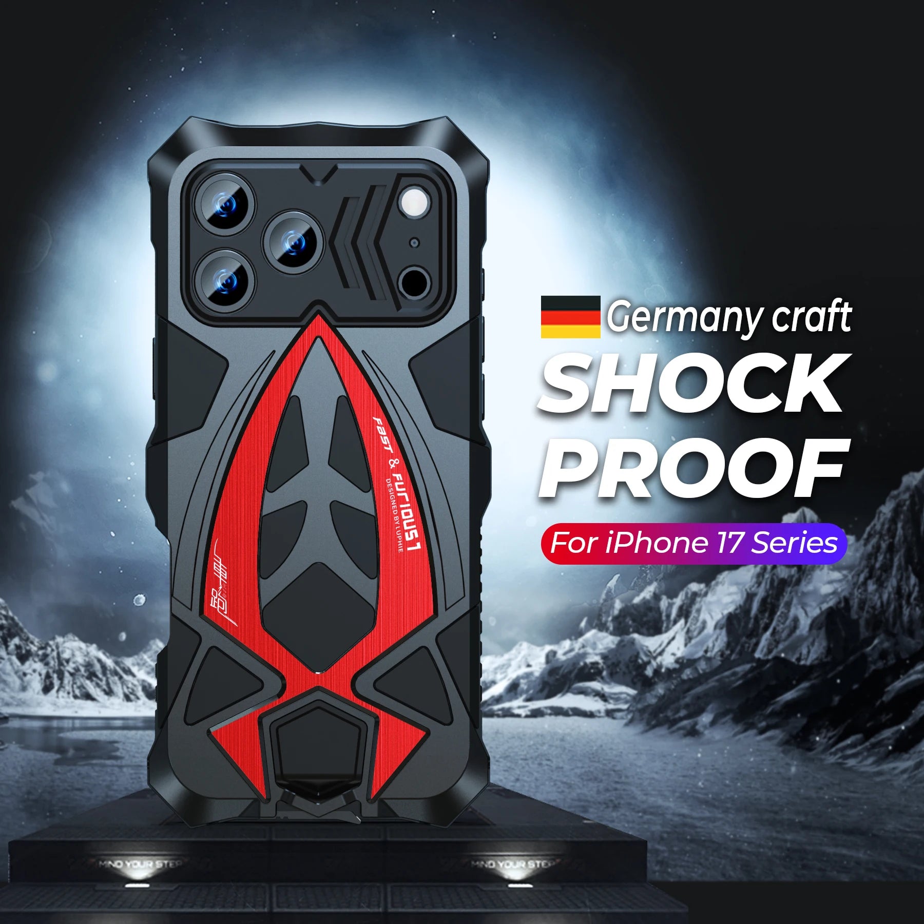 Original Luphie Metal Armor Case For Apple Iphone 17 16 15 14 13 Pro max Military Shockproof Rubber Full Rugged Shockproof Cover