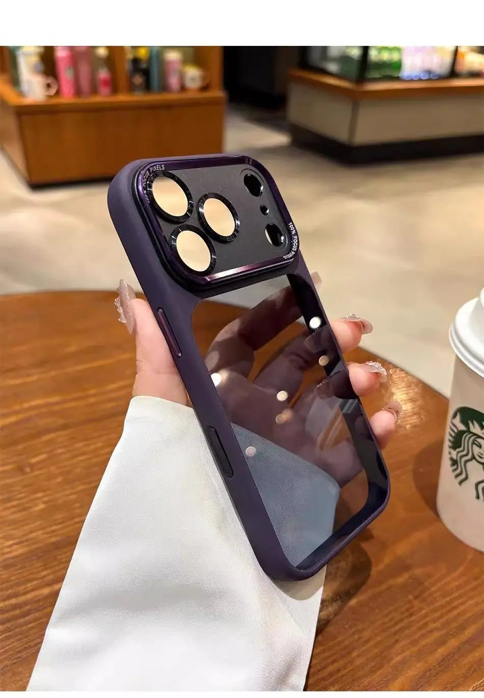 Lenovo Luxury Orange Shield Matte Transparent Phone Case For iPhone 16 17 Pro Max New Metal Buttons Skin Feel Shockproof Cover