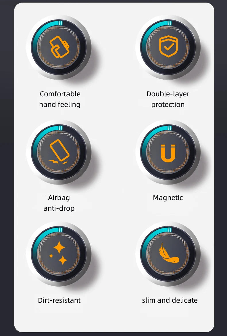 Military Armor Phone Case For iPhone 17 16 15 14 13 Pro Max 17Air 16E Magnetic Wireless Charging Anti-Drop Protective Cover