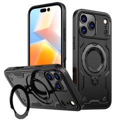 Armor Shockproof Case For iPhone 11 12 13 14 15 16 Plus 16e Air 17 Pro Max 360° Rotating Magnetic Stand TPU Plastic Back Cover