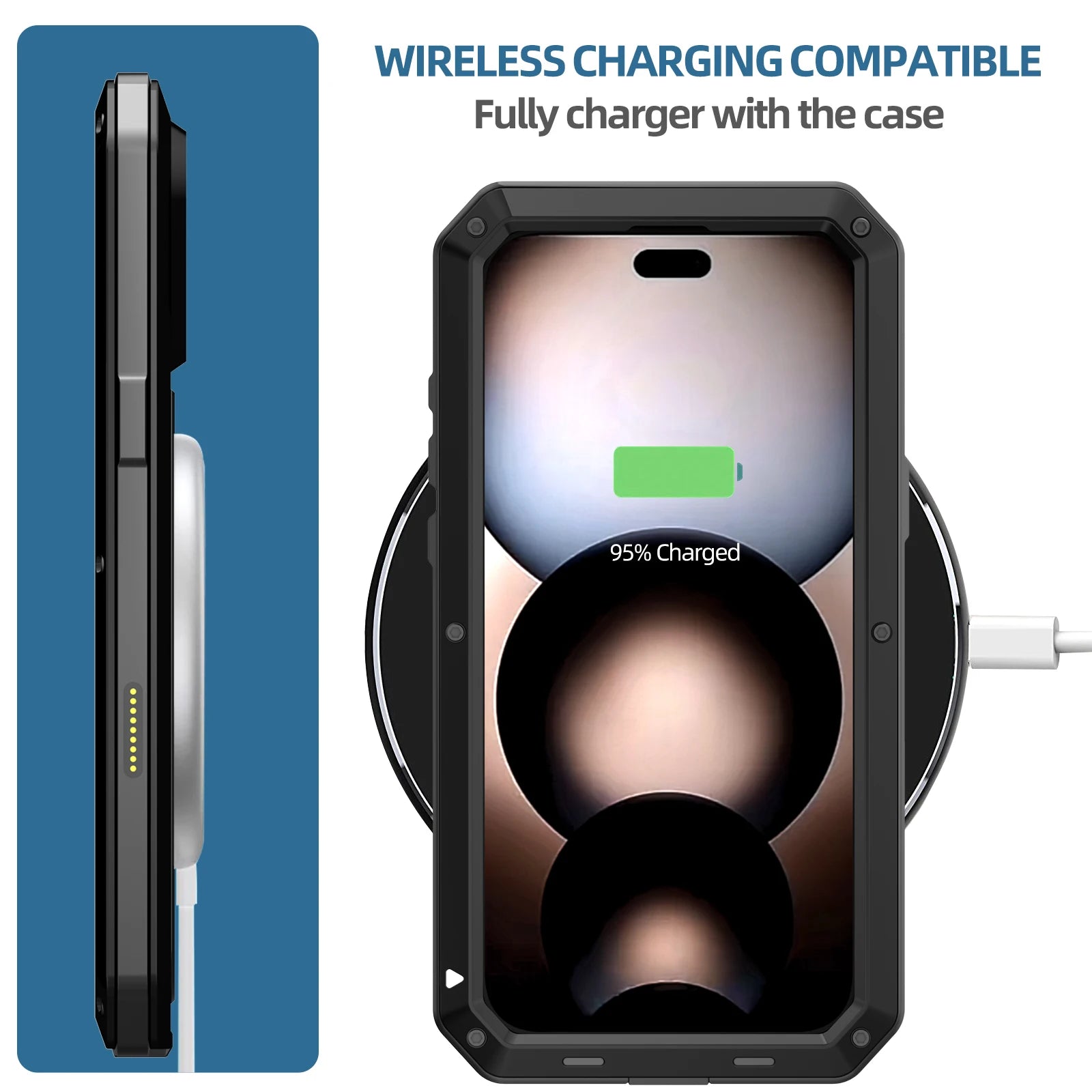 Luxury Heavy Duty Case For iPhone 17 16 15 Pro Max Plus Metal Heavy Duty 360 Full Body Shockproof Armour Protective Cover Fundas