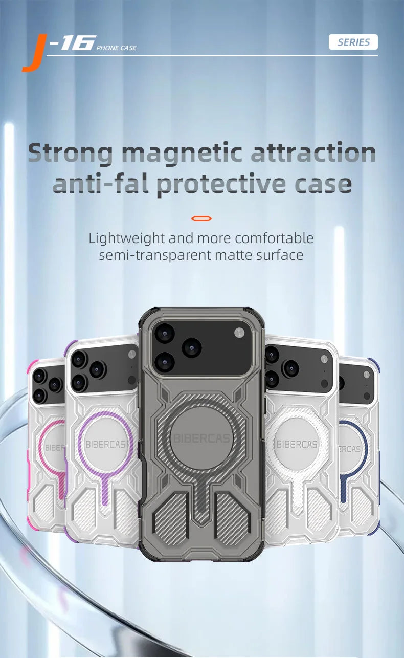 Military Armor Phone Case For iPhone 17 16 15 14 13 Pro Max 17Air 16E Magnetic Wireless Charging Anti-Drop Protective Cover