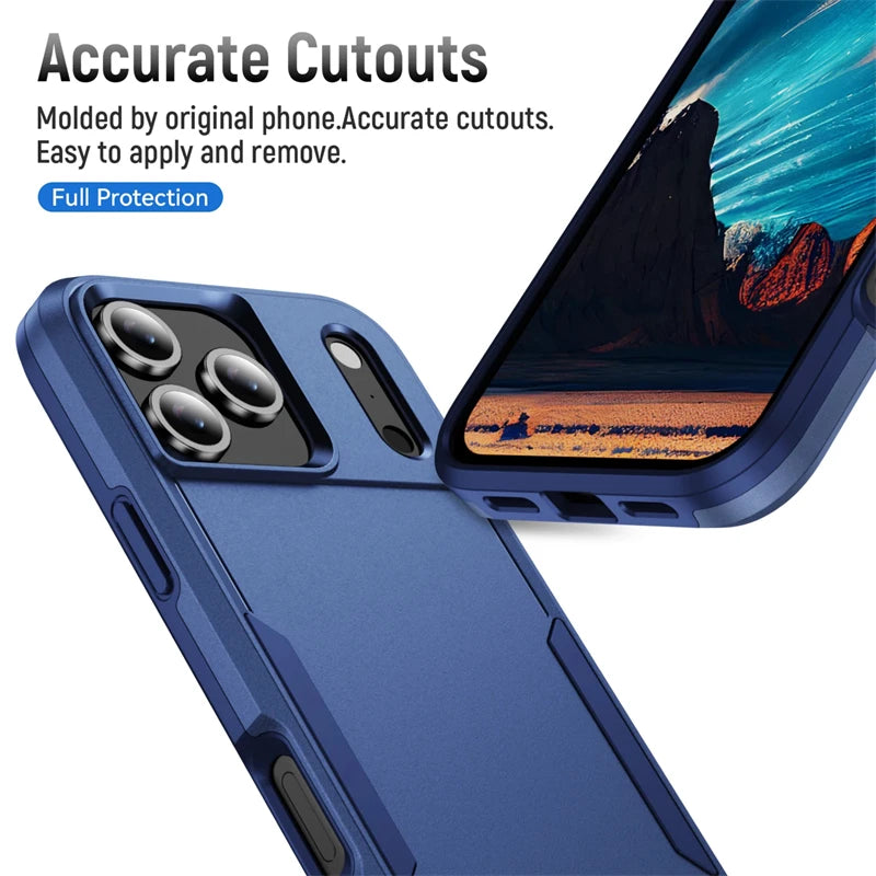 Armor Heavy Duty Drop Protector Case For iPhone 17 16 15 14 13 12 11 Pro Max 16E Phone Cases For iPhone Air 15 14 16 Plus Cover