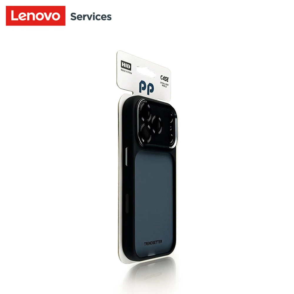 Lenovo Luxury Orange Shield Matte Transparent Phone Case For iPhone 16 17 Pro Max New Metal Buttons Skin Feel Shockproof Cover