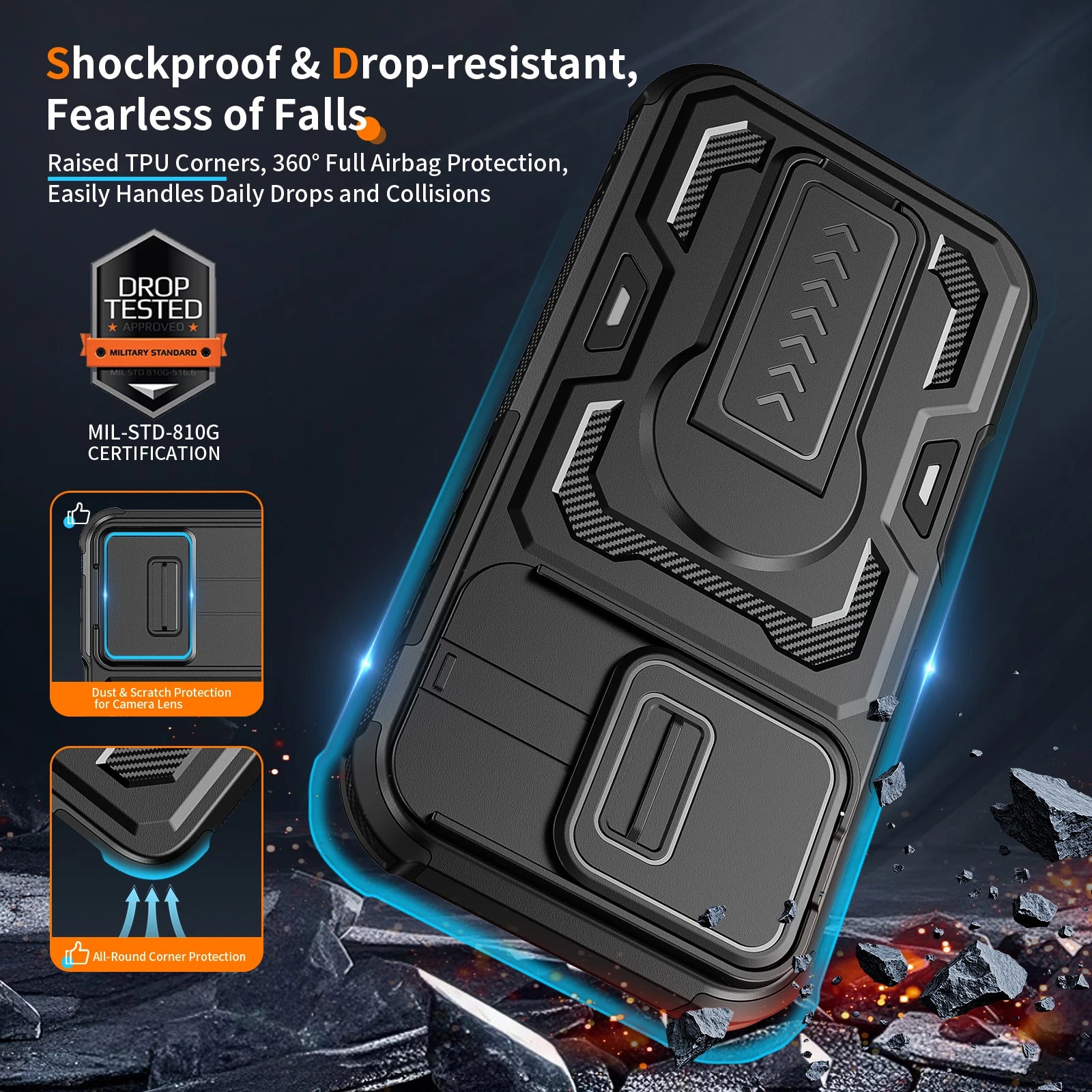 Bracket Bumper Protection Cover Case for Iphone 17 Pro Max Air 16 Plus Iphone16 Iphone17 for Iphone 16 Pro Max Hard Cases