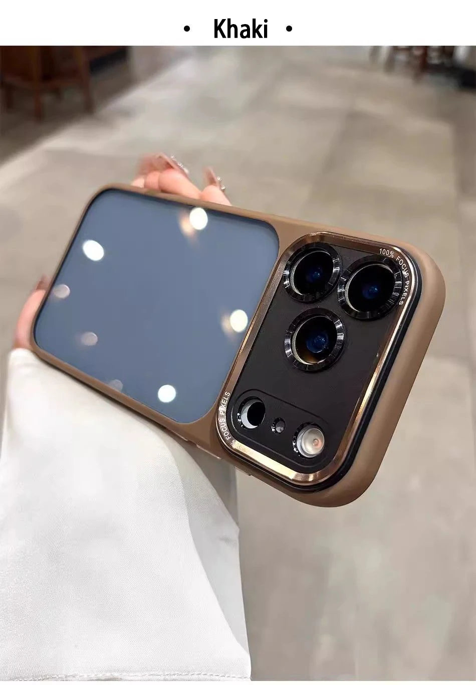 Lenovo Luxury Orange Shield Matte Transparent Phone Case For iPhone 16 17 Pro Max New Metal Buttons Skin Feel Shockproof Cover