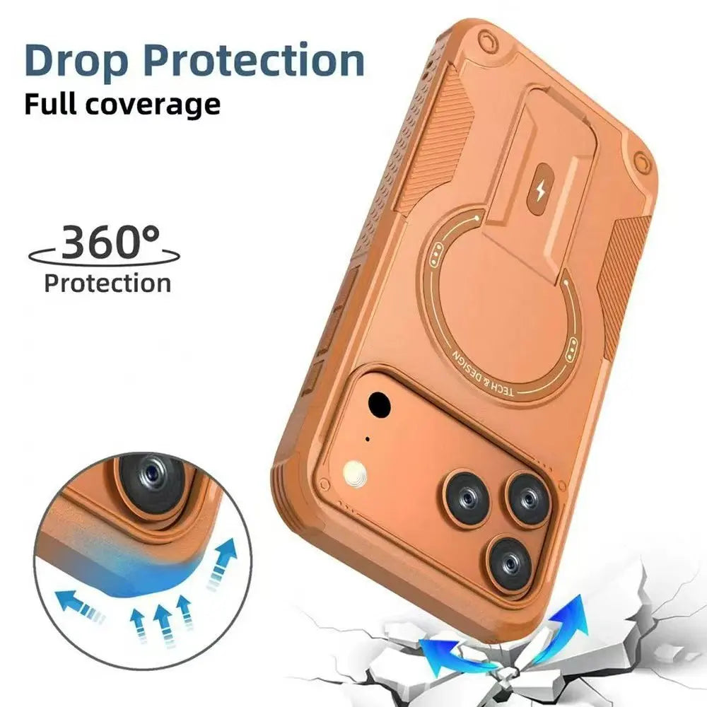 For iphone 17 Pro Military Protective Hard Armor Strong Magsafe Magnetic Case for Iphone17 Pro Max 17Pro 17proMax Holder Cover