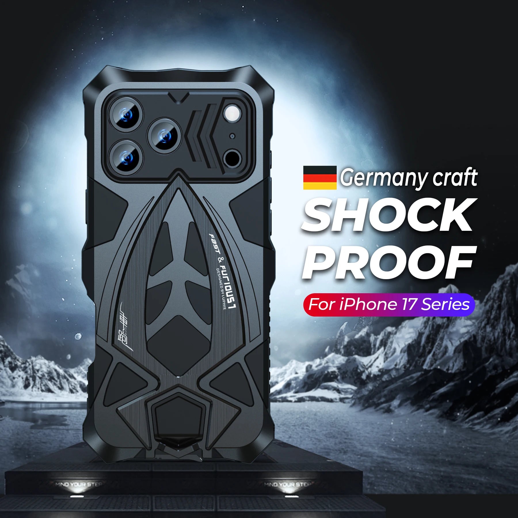 Original Luphie Metal Armor Case For Apple Iphone 17 16 15 14 13 Pro max Military Shockproof Rubber Full Rugged Shockproof Cover