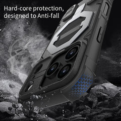 Heavy Duty Armor Magnetic Metal Bracket Phone Case for IPhone 17 Air 16 15 14 Plus 13 Pro Max Fall Prevention Lanyard Back Cover