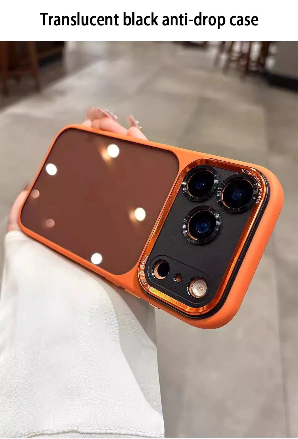 Lenovo Luxury Orange Shield Matte Transparent Phone Case For iPhone 16 17 Pro Max New Metal Buttons Skin Feel Shockproof Cover