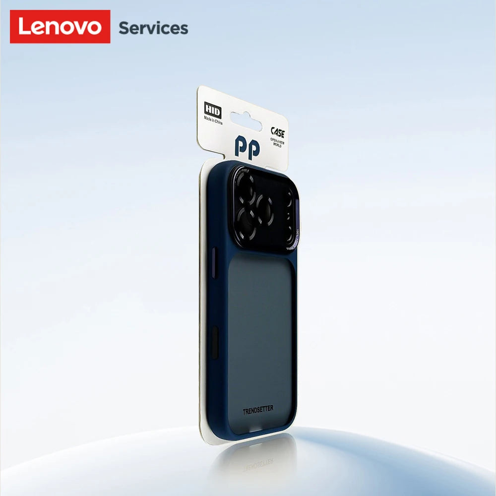 Lenovo Luxury Orange Shield Matte Transparent Phone Case For iPhone 16 17 Pro Max New Metal Buttons Skin Feel Shockproof Cover