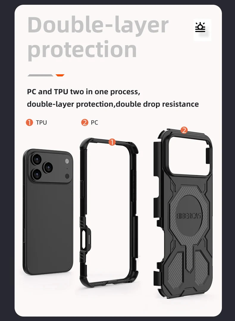 Military Armor Phone Case For iPhone 17 16 15 14 13 Pro Max 17Air 16E Magnetic Wireless Charging Anti-Drop Protective Cover