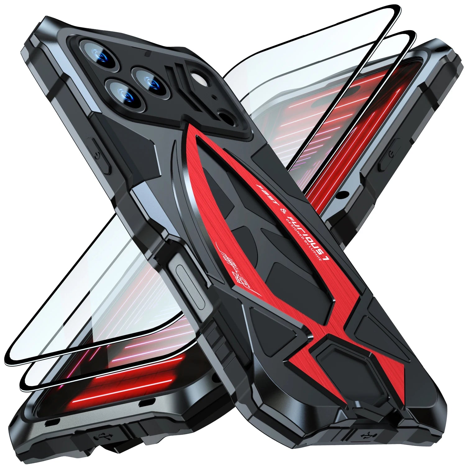 Original Luphie Metal Armor Case For Apple Iphone 17 16 15 14 13 Pro max Military Shockproof Rubber Full Rugged Shockproof Cover