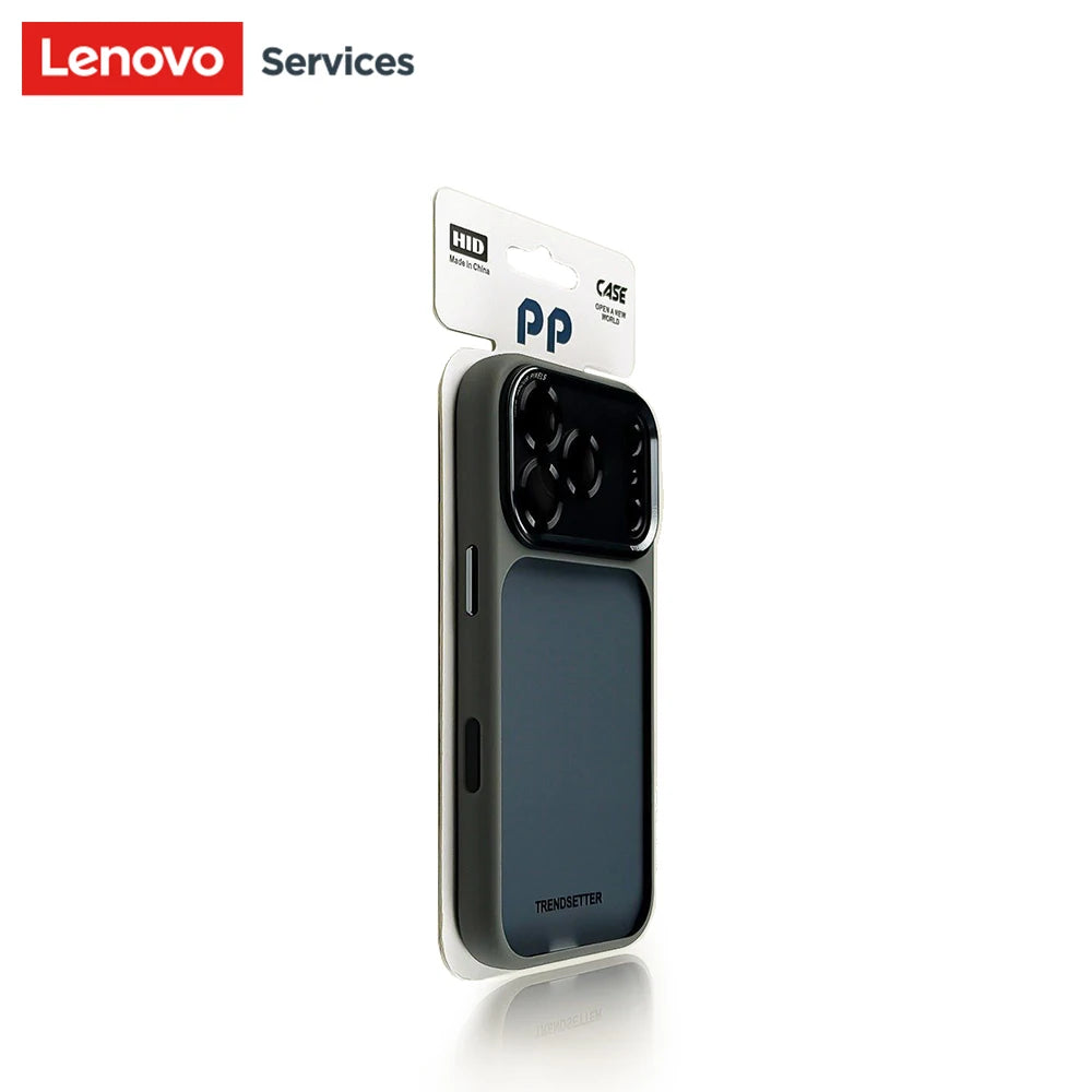 Lenovo Luxury Orange Shield Matte Transparent Phone Case For iPhone 16 17 Pro Max New Metal Buttons Skin Feel Shockproof Cover