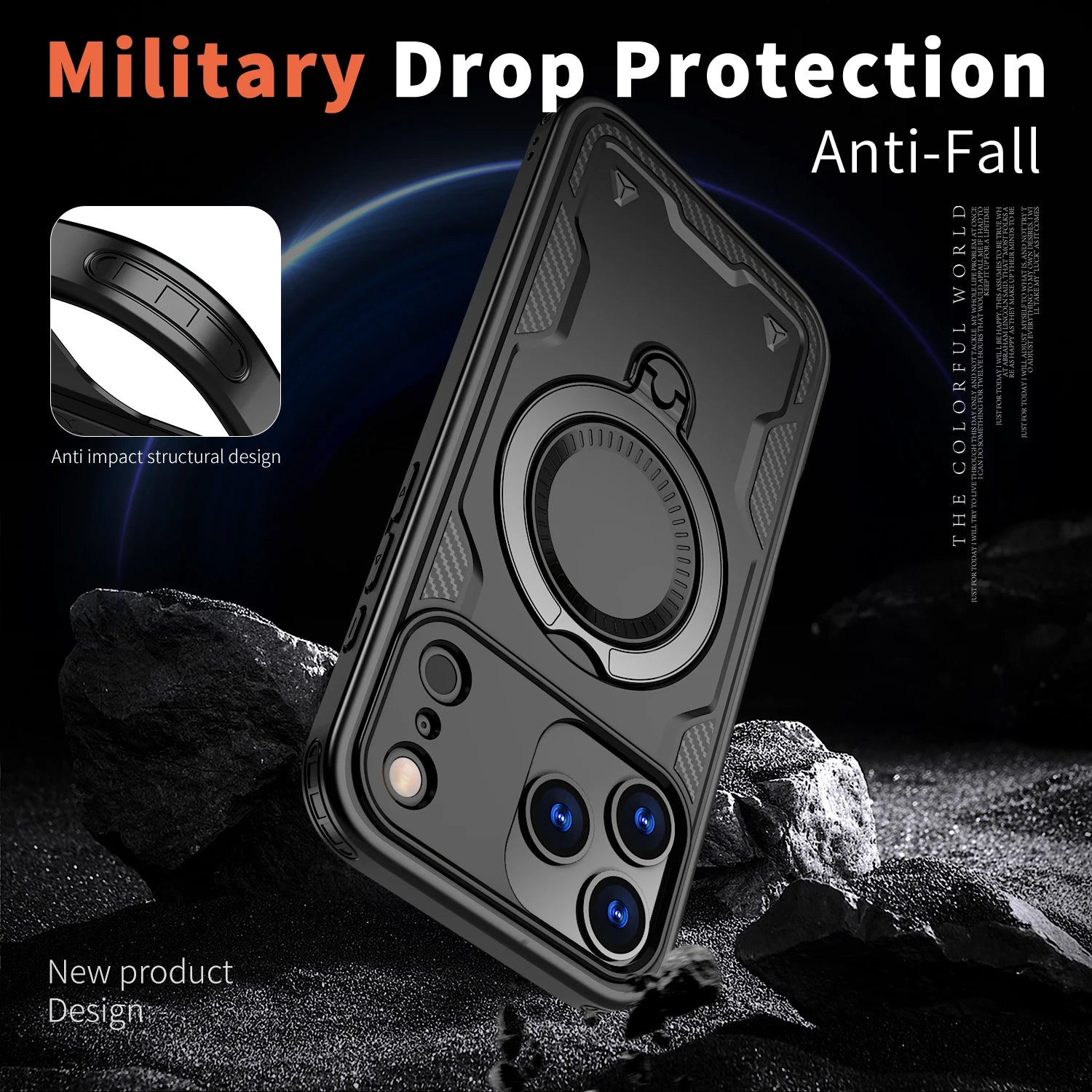 Armor Shockproof Case For iPhone 11 12 13 14 15 16 Plus 16e Air 17 Pro Max 360° Rotating Magnetic Stand TPU Plastic Back Cover